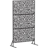  Zaslon za privatnost 100 x 50 x 180 cm Čelik Crna - Crna Uzorak kamenčića | shoptok.hr