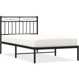  The Living Store Kovinski posteljni okvir z vzglavjem črn 100x190 cm - Posteljni Okvir, (21454264) | Shoptok.si