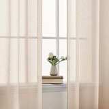 EMEMA 2x 245 × 140 cm Transparentne voil zavese z rinkami | Shoptok.si