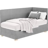 Ghado Sivi kutni dječji krevet s prostorom za odlaganje s madracem 90x200 cm Flexi - | shoptok.hr