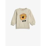 Koton Lion Printed Sweatshirt Long Sleeved Crew Neck Sharding Cene
