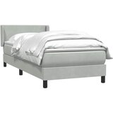 Box Spring krevet s madracem svijetlo sivi 80x210 cm baršun | shoptok.hr