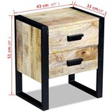  Bočni Stol sa 2 ladice Čvrsto Mango drvo 43x33x51 cm | Eponuda.ba