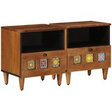  Noćni ormar 2 kom. Smeđa 40 x 33 x 46 cm Čvrsto drvo manga | shoptok.hr