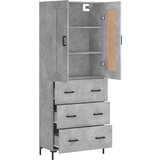  Visoka komoda siva betona 69 5x34x180 cm od konstruiranog drva | shoptok.hr