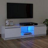 vidaXL TV omarica z LED lučkami visok sijaj bela 120x30x35,5 cm Cene