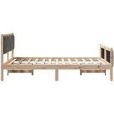  Okvir kreveta smeđe i tamnosivo 135 x 190 cm Masivna borovina | shoptok.hr