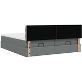 vidaXL Otomanski posteljni okvir z vzmetnicami siv 160x200 cm blago | Shoptok.si