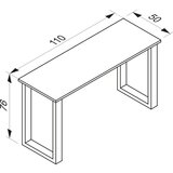 MID.YOU Pisalna Miza Lona, Barva Hrasta, Črna 110x50cm | Shoptok.si