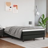  s oprugama i madracem crni 120 x 200 cm od umjetne kože | shoptok.hr