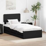  Krevetna konstrukcija Crna 90 x 200 cm Inženjersko Drvo | shoptok.hr