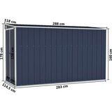 vidaXL Zidno vrtno spremište antracit 118 x 288 x 178 cm čelično | shoptok.hr