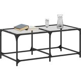  Stolić s prozirnom staklenom površinom 98,5 x 50 x 40 cm čelik | shoptok.hr