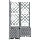  Vrtna sadilica s rešetkom svjetlosiva 80x80x136 cm PP | shoptok.hr