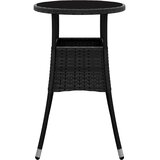  Vrtni stol Ø 60 x 75 cm od kaljenog stakla i poliratana crni | Eponuda.com