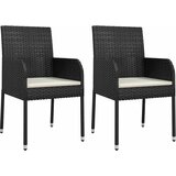  9-dijelni vrtni blagovaonski set s jastucima crni od poliratana | Shoptok.si
