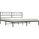  Metalni okvir za krevet s uzglavljem crni 183x213 cm | shoptok.hr