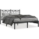 vidaXL Kovinski posteljni okvir z vzglavjem črn 140x200 cm | Shoptok.si