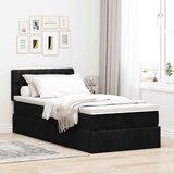 vidaXL otomanski okvir kreveta s madraca crni 90x200cm od tkanine | shoptok.hr