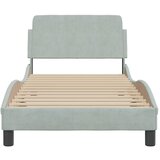  Okvir za krevet Dover svijetlosivi 90x190 cm baršun | Shoptok.si