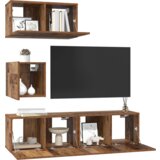 vidaXL Set TV jedinica Ostalo s pohranom s vratima 4 pcs Staro drvo 60 x 30 x 30 cm | shoptok.hr
