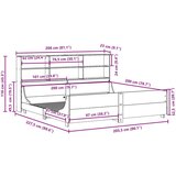  Krevet s regalom za knjige bez madraca 200x200 cm masivno drvo | shoptok.hr
