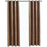 Furnova Zatemnitvene zavese z obročki 2 kosa žamet bež 140x225 cm, (21917521) | Shoptok.si