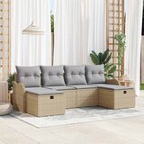  Sjedeća garnitura za vrt 6 kom. Svijetlo poliratan 231 x 117 x 85 cm | shoptok.hr