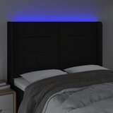  LED uzglavlje crno 147 x 16 x 118/128 cm od tkanine | Eponuda.ba