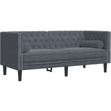 vidaXL Kavč chesterfield z vzglavniki dvosed temno siv žamet | Shoptok.si