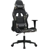 vidaXL Masažni gaming stol črno in kamuflažno umetno usnje, (21377927) | Shoptok.si