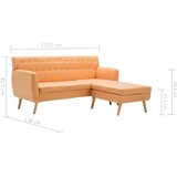  Kutna garnitura presvučena tkaninom 171,5x138x81,5cm narančasta | shoptok.hr