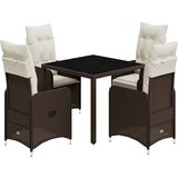  5-dijelni vrtni bistro set od poliratana s jastucima smeđi | shoptok.hr