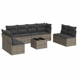  9-dijelni set vrtnih sofa od poliratana s jastucima sivi Siva | Shoptok.si