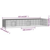 vidaXL Kavez za zečeve s 3 panela 325x109x54 cm od pocinčanog željeza | shoptok.hr