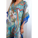 Kesi Włoski Women's beach poncho with a loose fit cornflower blue | shoptok.hr
