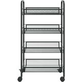 vidaXL 4-nadstropni kuhinjski voziček črn 46x26x85 cm železo | Shoptok.si