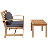  Klupa Smeđa i tamno siva 110 x 66 x 76 cm Čvrsto teak drvo | shoptok.hr
