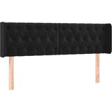  Uzglavlje s ušima crno 163x16x78/88 cm baršunasto | Eponuda.com