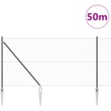 vidaXL Heksagonalna ograja siva 1x50 m jeklo, Stebri ograje z bodicami 13 kos Ø32 mm 120 cm pocinkano jeklo | Shoptok.si
