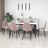 The Living Store jedilni stoli 6 kosov roza žamet - Jedilni Stol, (21663122) | Shoptok.si