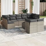  10-dijelni set vrtnih sofa od poliratana s jastucima sivi | shoptok.hr