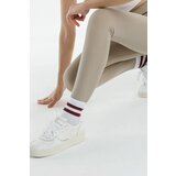 Dewberry 80927 High Waist Ribbed Interlock Womens Tights-BEIGE Cene