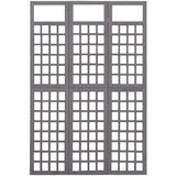 vidaXL Sobna pregrada / rešetka s 3 panela od jelovine siva 121x180cm | shoptok.hr