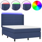  Box spring s madracem LED plavi 140x190 cm od tkanine | shoptok.hr