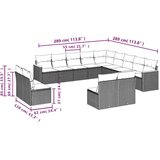  13-dijelni set vrtnih sofa s jastucima poliratan crni | shoptok.hr