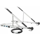 portable stand with integrated dock (usb-c) stoj srebrna