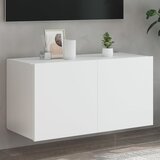  The Living Store Stenska TV omarica z LED lučkami bela 80x35x41 cm - TV Stenska Omarica, (21508276) Cene