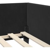  Kutni okvir kreveta s uzglavljem Crna 90 cm x 190 cm Baršun | shoptok.hr
