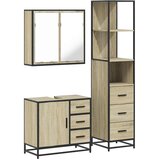  3-dijelni set kupaonskog namještaja boja hrasta sonome drveni | shoptok.hr